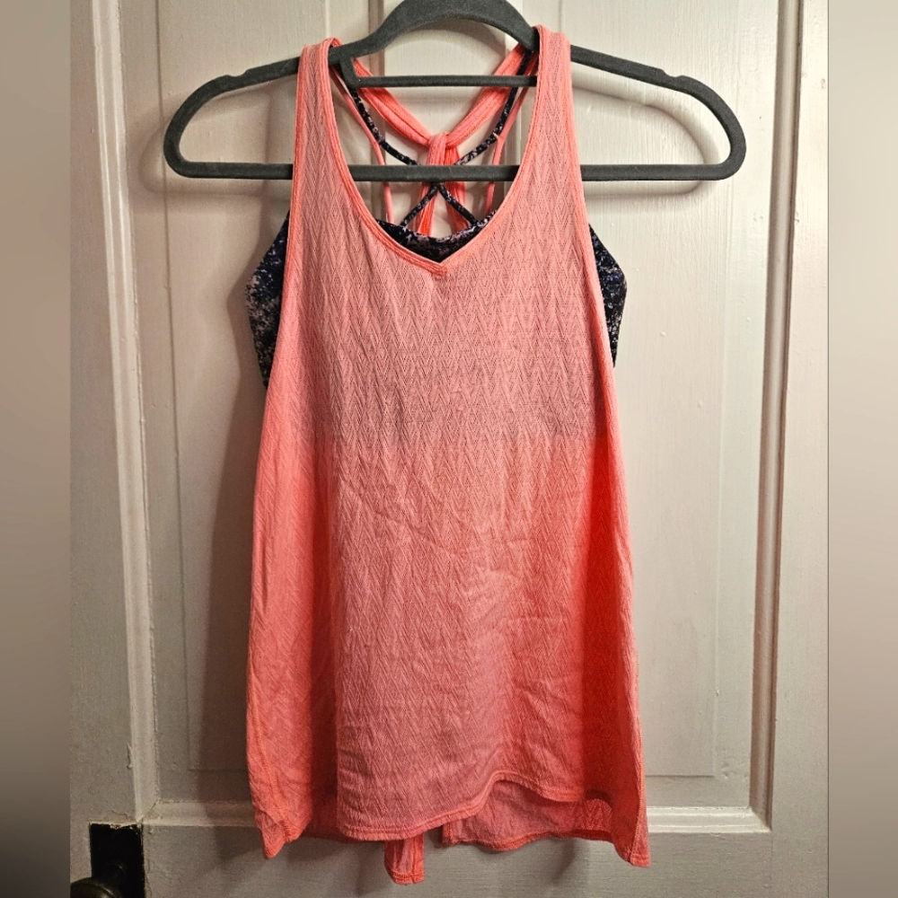 Ivivva by Lululemon Girls Pink Tank top with Purple built in bra size 12